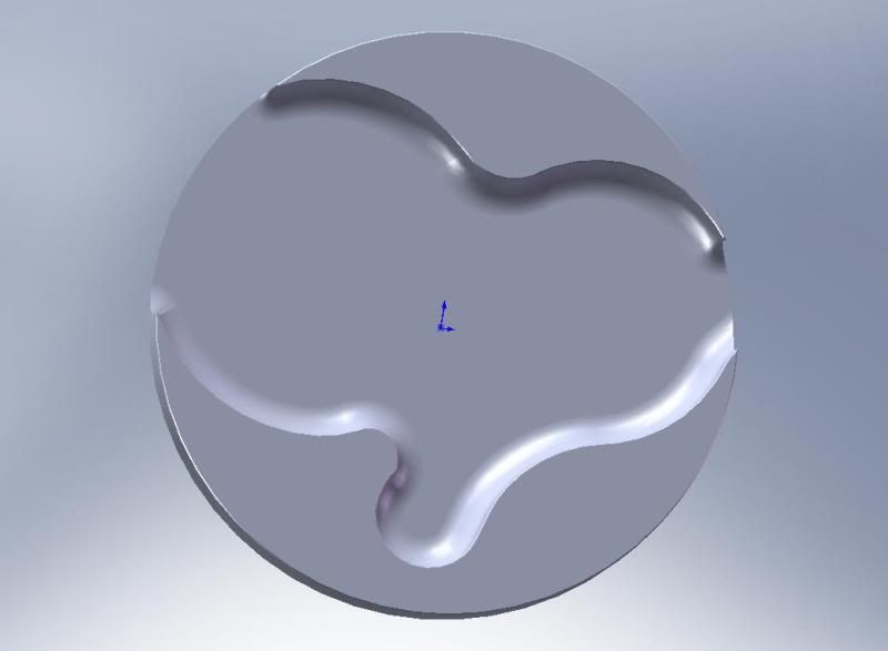 Piston dome design to poor spark plug placement Don